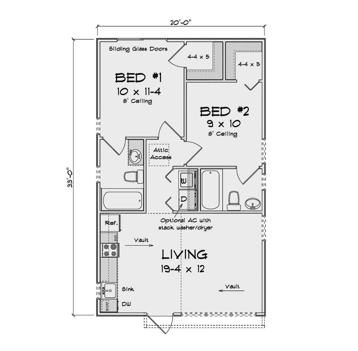 2 bed floor plan